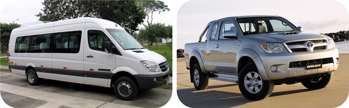 Camioneta y van disponibles para alquiler
